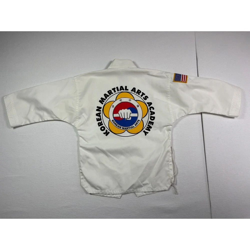 Tiger Claw Kids White Taekwondo Martial Arts Dobok Top Korea USA Patch Size 0000